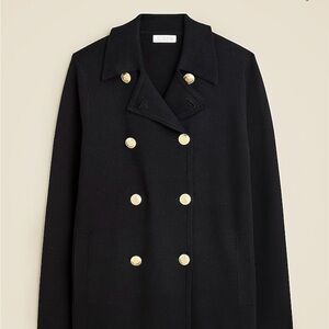 J. Crew Warwick Elegant navy sweater blazer with Gold Buttons